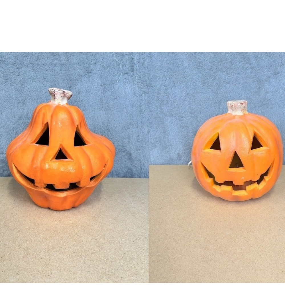 Vintage‎ Style Halloween Blow Mold Jack O Lantern Pumpkin Light Up Decor Orange